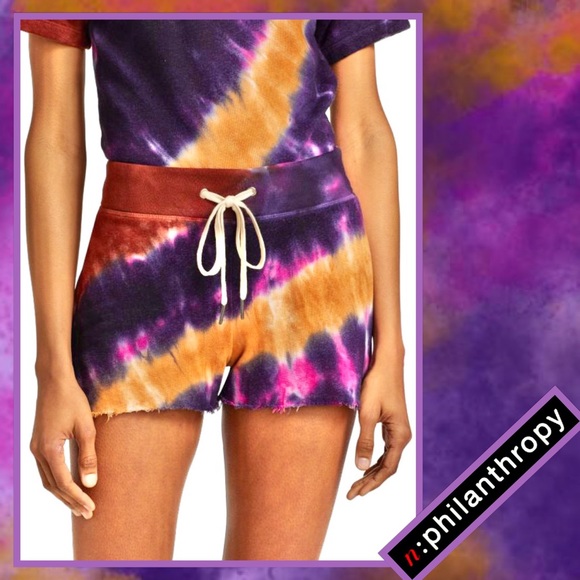 n:Philanthropy Rum Tie-Dye Deconstructed
Shorts in Purple, Red & Gold (Rust) - Picture 2 of 8